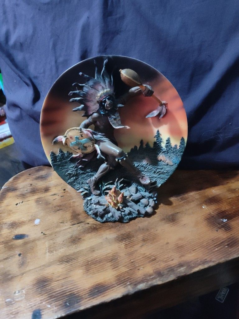 Native Doing A Dance Plate