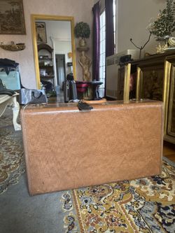 Vintage brown empire brand hard shell luggage