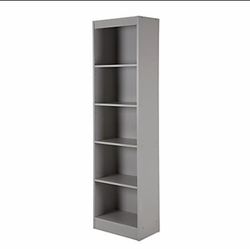69” Narrow Bookcase Soft Gray