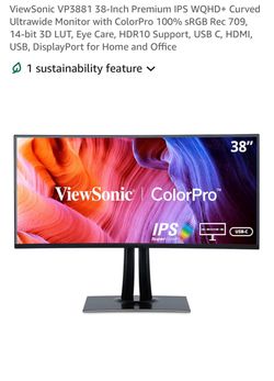 FOR PARTS ONLY: ViewSonic VP3881 38-Inch Curved Ultrawide Monitor