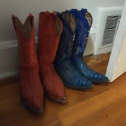 Two Nine Jag Cowboy  Mexico Boots Ostritch And Crocodile Andcrocodile