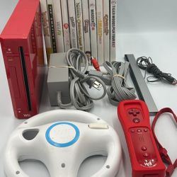 Nintendo Wii System Console RVL-001 With Cables, 11 Games And Accessory - Works