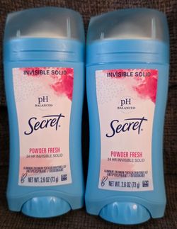 (2) (2) Secret Solid Antiperspirant Deodorant, 2.6 oz each ~ Powder Fresh
