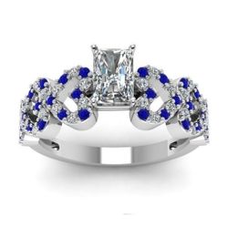 2.95ct White Sapphire Blue Heart Sterling Ring