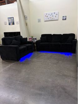 2-Piece Sofa Set Built-In LED Lights Sofa & Loveseat