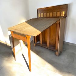 Antique Yawman & Erbe Drafting Table – Rare Drop-Front Cabinet