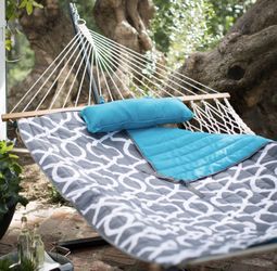 NEW Deluxe Grey Hammock for outdoors, camping backyard front porch backpacking living bedroom