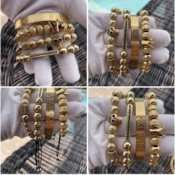 18K Gold Plated Luxury Bracelets (4) For $20 