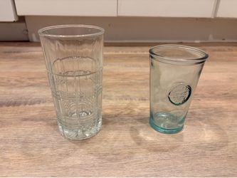 Glasses and small mason jars