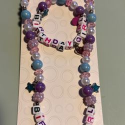 Girls  Birthday Necklace And Bracelet 