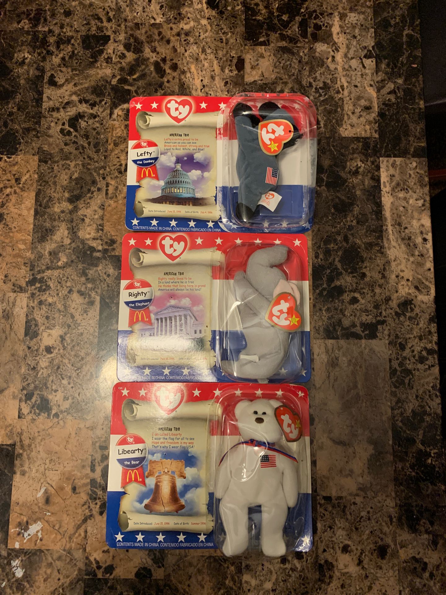 American Trio TY Beanie Babies McDonalds collection