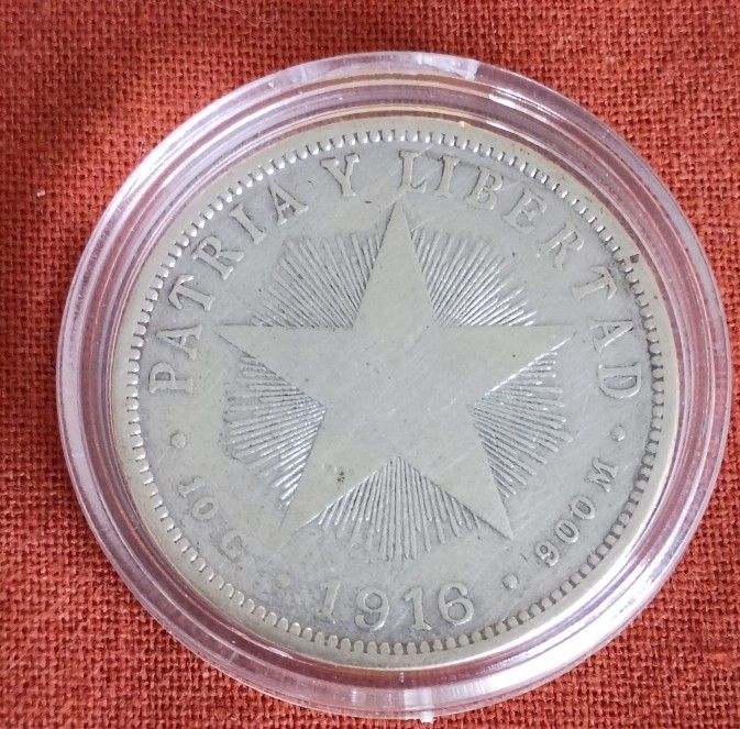 40 Centavos 1916 Cuba Silver
