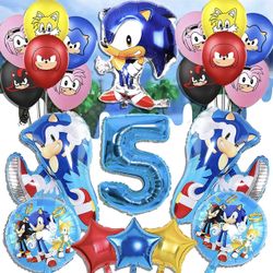 New 21PCS Hedgehog Birthday Party Balloons #5 