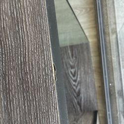 Modern Dark Gray Glass TV Stand – Great Condition