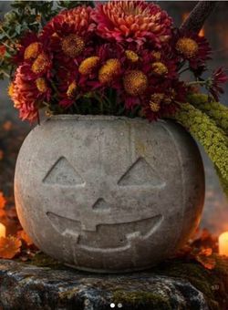 Concrete pumpkin