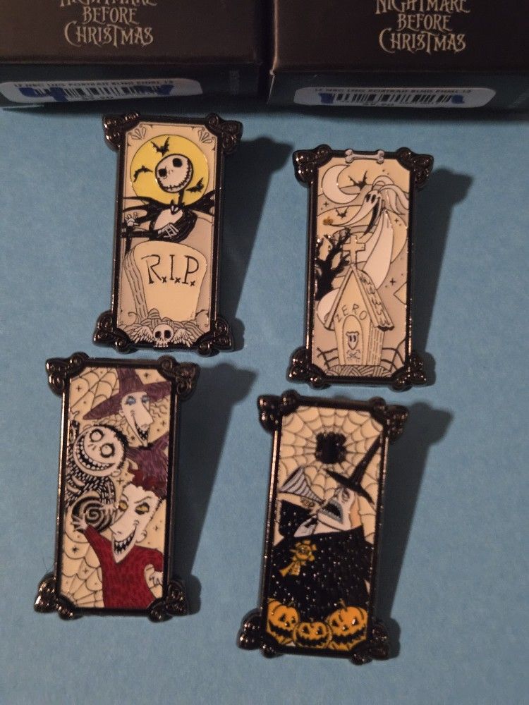 Disney NBX Jack Zero Lock Shock Barrel Mayor Portrait Ename Metal Pin Combo Set