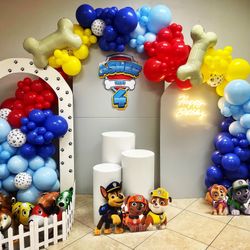 Paw Patrol Theme Balloon Garland Setup Birthday 