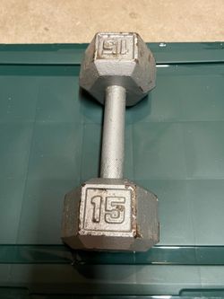 One 15 pound (15#) barbell dumbbell