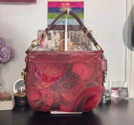 Coach 2008 Red Zoe Patchwork Shoulder Bag