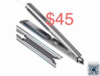 TYMO FLAIGHT Holo New-Gen Flat Iron Hair Straightener and Curler 2 in 1, 1" Long Ceramic Plates, 3X Smoother Glide, 2X Faster Styling with Less Damage