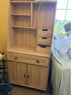 Secretary desk storage cabinet