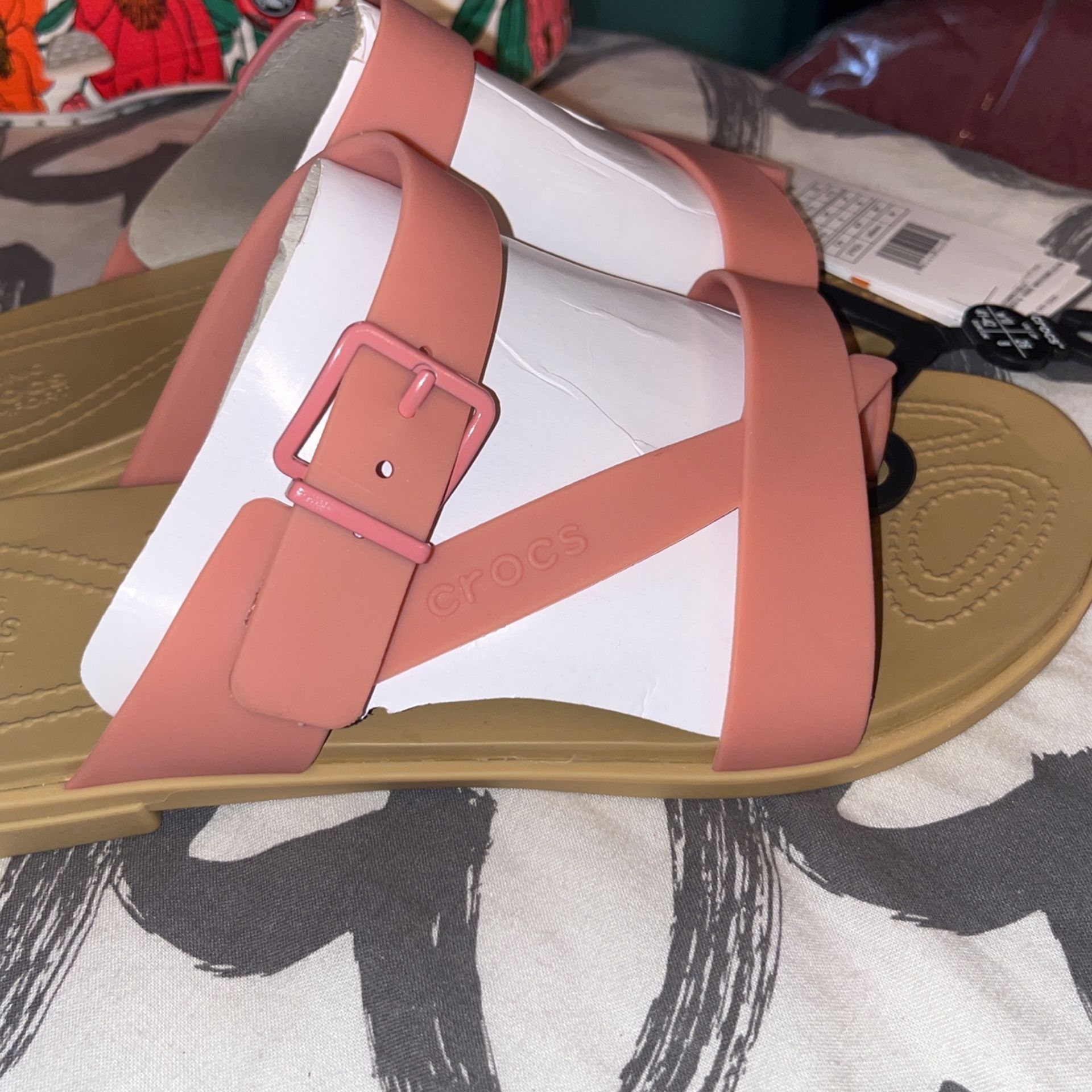 Mauve Pink Croc Sandals