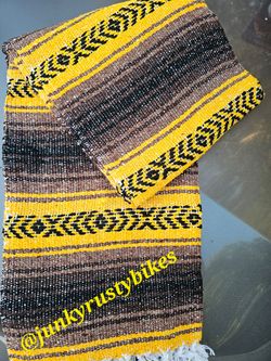 New brown yellow falsa mexican blanket