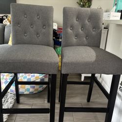 Set of 2 Barstools (Grey)