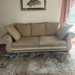 Gold Sofa And Love Seat. 