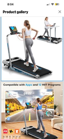 Brand New!5 in 1 Foldable Treadmill, 7.5 MPH Treadmills for Home with App Compatible, Treadmill with 10% Incline, 3.0HP Brushless Drive, Remote Contro