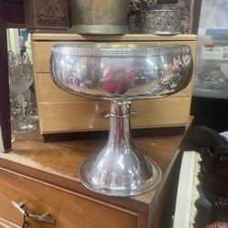 Antique Silver Silverplate Sheffield Compote Centerpiece Bowl 12"