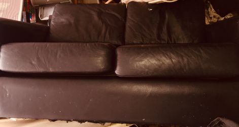 4 piece leather couch ottoman chair and a fat boy chair