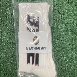 BAPE Double Bape Sta Socks White 