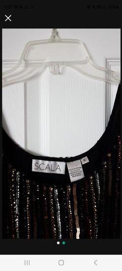 Brand: SCALA size: 6 (runs bigger) gold & silver sequin