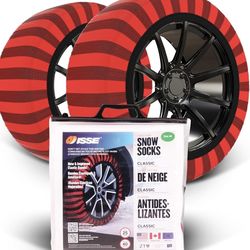ISSE Classic Snow Socks Size 58. Designed for All Tire Brands. Textile Traction Chain Replacement for Optimal Grip in Snow & Ice. Easy Install. Emerge