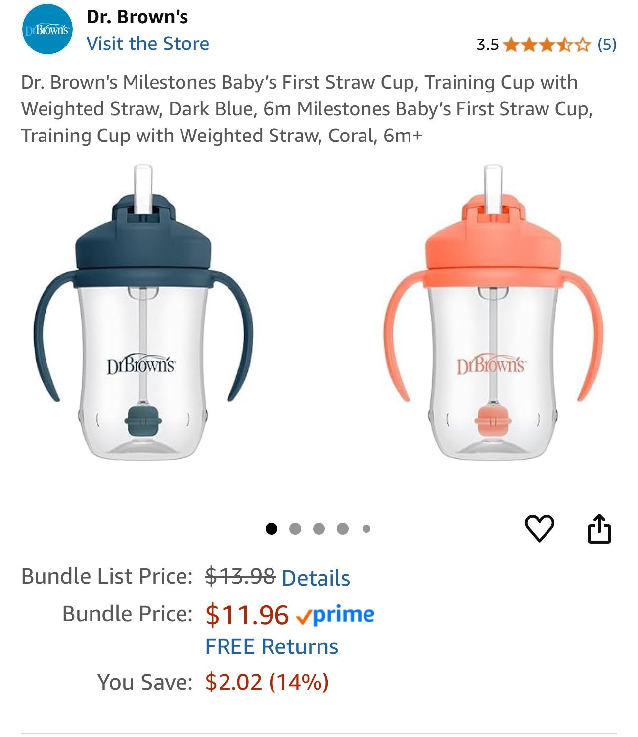 Dr Browns Sippy Cup 2 Pack