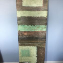 20x60” Brown/Cream/Green Wall Art Painting