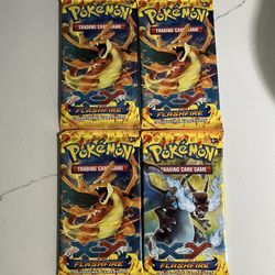 Lot of 4 Pokemon "Flashfire" 10-Card Sealed Booster Pack (Mega Charizard) 