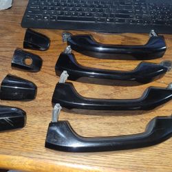 Door Handle Set For 2014-18 Silverado Sierra Crew Cab Black Chevy