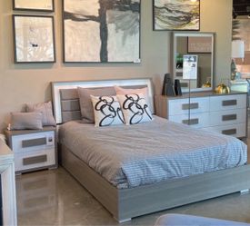 Modern Bedroom Set with LED Headboard