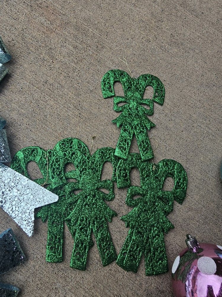 Christmas Green Candy Cane Decoration 