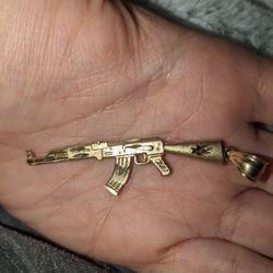 10k Gold AK-47 Pendant 