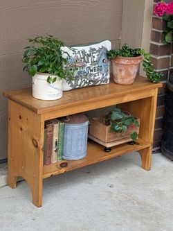 Vintage Country Charm Rustic Solid Wood Storage Bench