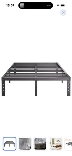 Queen-Size Metal Bed-Frame No Box-Spring Needed,12-Inch Noise Free Black Platform-Bed Base, Easy Assembly,Heavy Duty Steel Slat Support Non Slip Mattr
