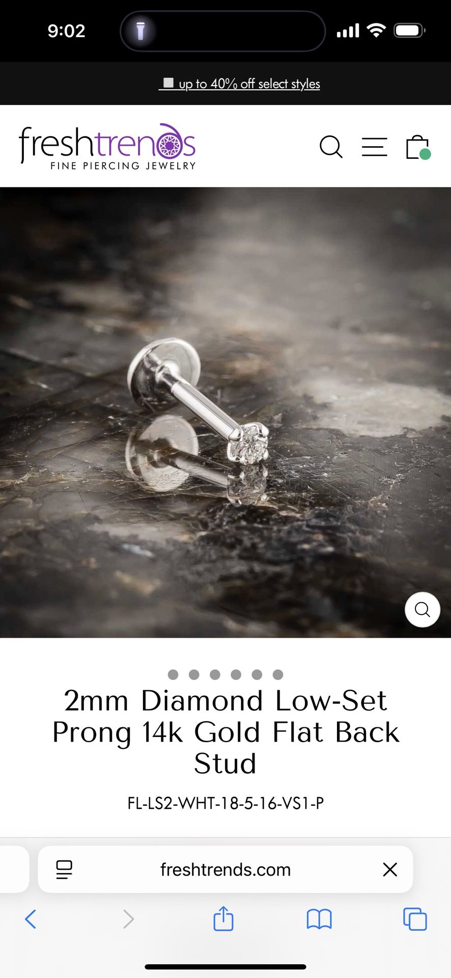Nose Ring 14k White Gold
