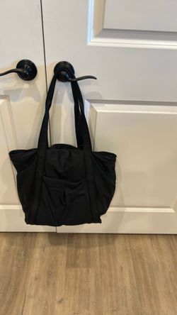 Black nylon Lululemon gym tote