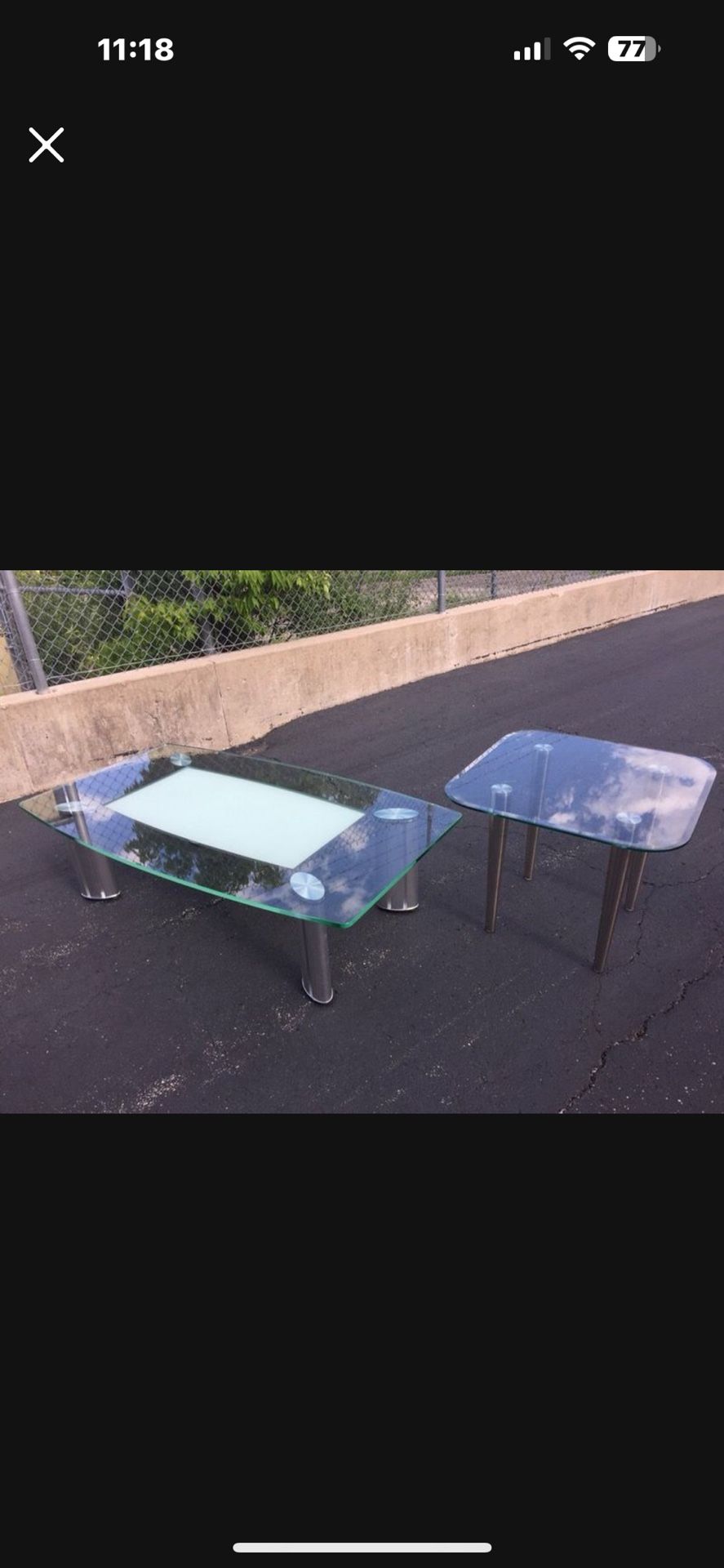 GLASS COFFEE AND END TABLE