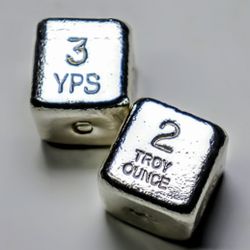 YPS Silver Poured - 2 Oz Silver Dice - Priced Each 