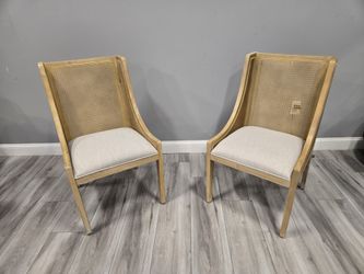 ODUSE-DAILY French Country Rattan Dining Chairs Set of 2