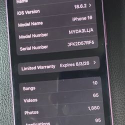 iPhone 16, 128GB, MINT Condition, Under Warranty 